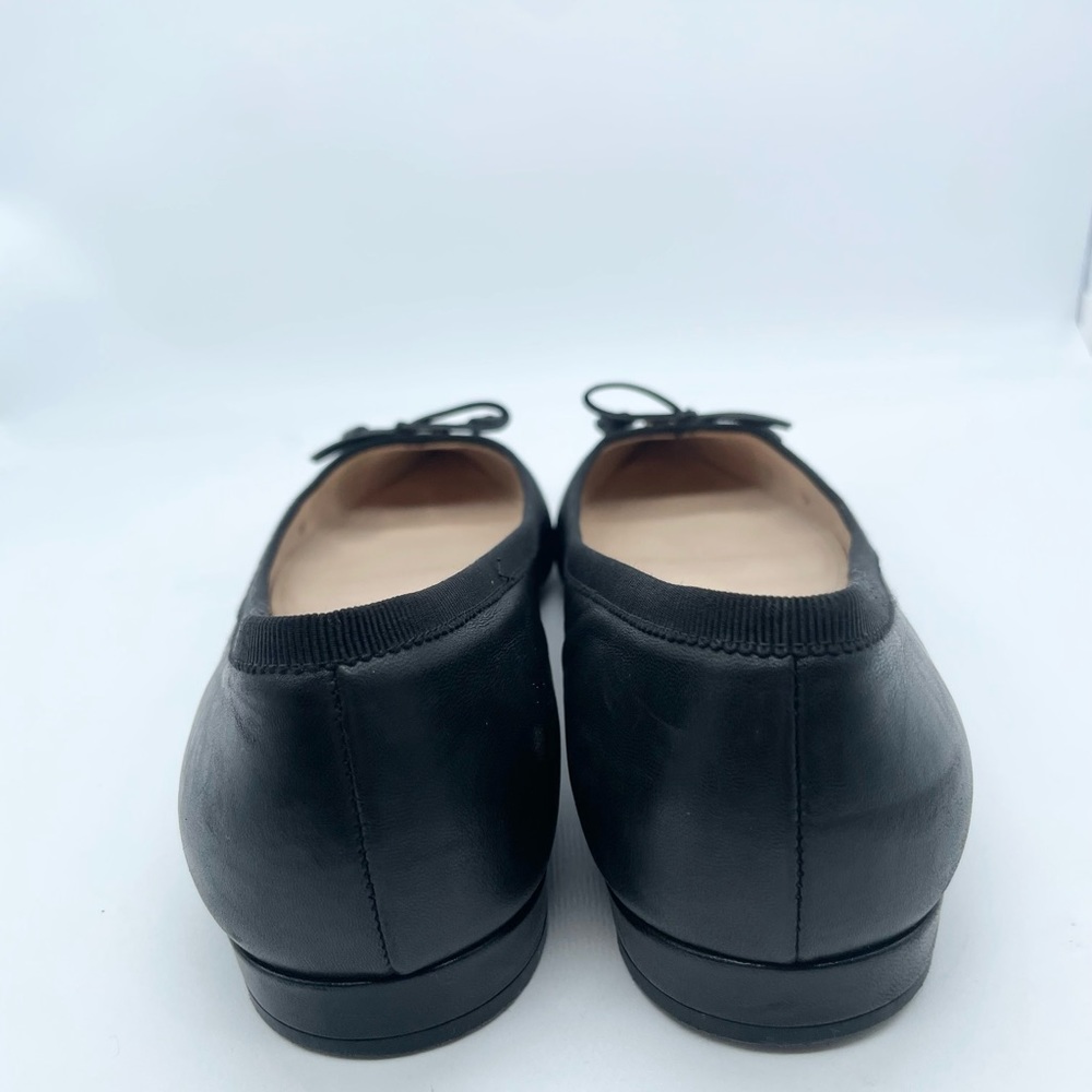 Prada Black leather pointed toe ballet flats 37.5 - Picture 8 of 11